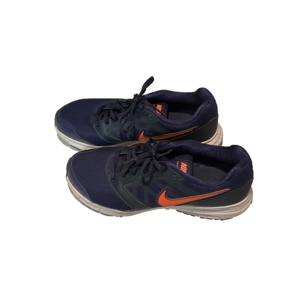 Nike Down Shifter Womens Athletic Shoe Navy Blue with orange accents. Size 9M - Picture 7 of 8